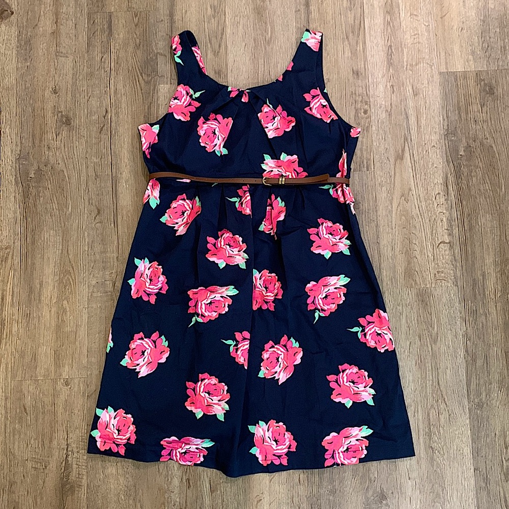 Motherhood Maternity Blue Floral A-line Dress size Medium